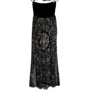 A pea in the pod Maternity SzM Strapless Kaleidoscope Boho Whimsigoth Maxi Dress